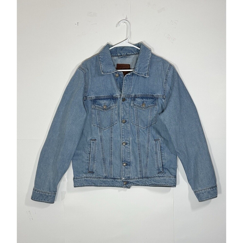 Abercrombie & Fitch Jean Jacket Men Large Light Wash Trucker Denim Button Up Y2K